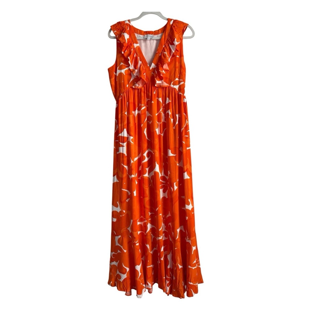Sugarlips Tangerine Dream Bayla Deep V Maxi Dress Women's M Boho Festival Resort